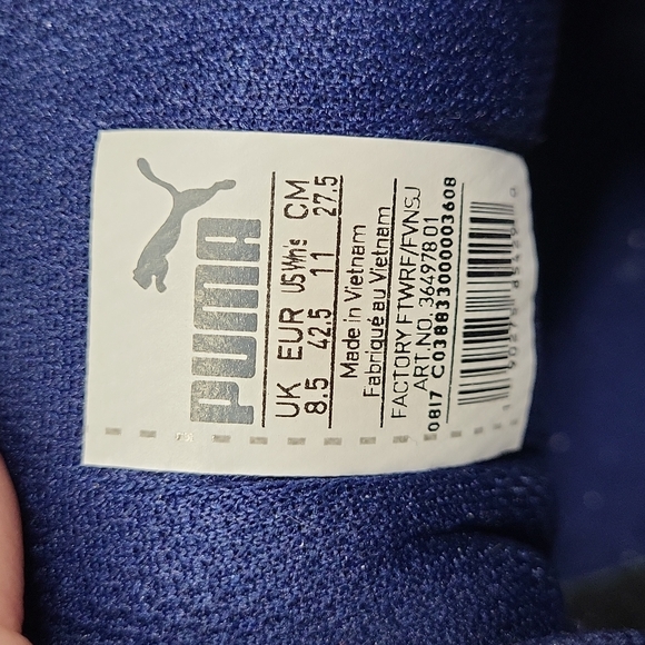 The PUMA Vikky platform Velvet Blue Basketball Women's Platform Sneaker Size 11 - Picture 9 of 10